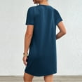 thumbnail image 2 of Karight Women Casual Tshirt Dress Short Sleeve Crew Neck Summer Outfits Night Out Spring Solid Mini Dress with Pockets, 2 of 2