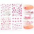 thumbnail image 1 of 4 unids/set de dijes, pegatinas de hojas de flores para uñas, calcomanías de acuarela para decoración de uñas, deslizadores, decoraciones de manicura, láminas de tatuaje, TRSTZ1137-1180-1 Tan Jianjun unisex, 1 of 2