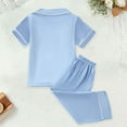 thumbnail image 5 of Kids Girls Silk Pajamas Set Solid Summer Loungewear Button Down Pants Set Sleepwear Loungewear Set Tween Pajamas 5T, 5 of 5