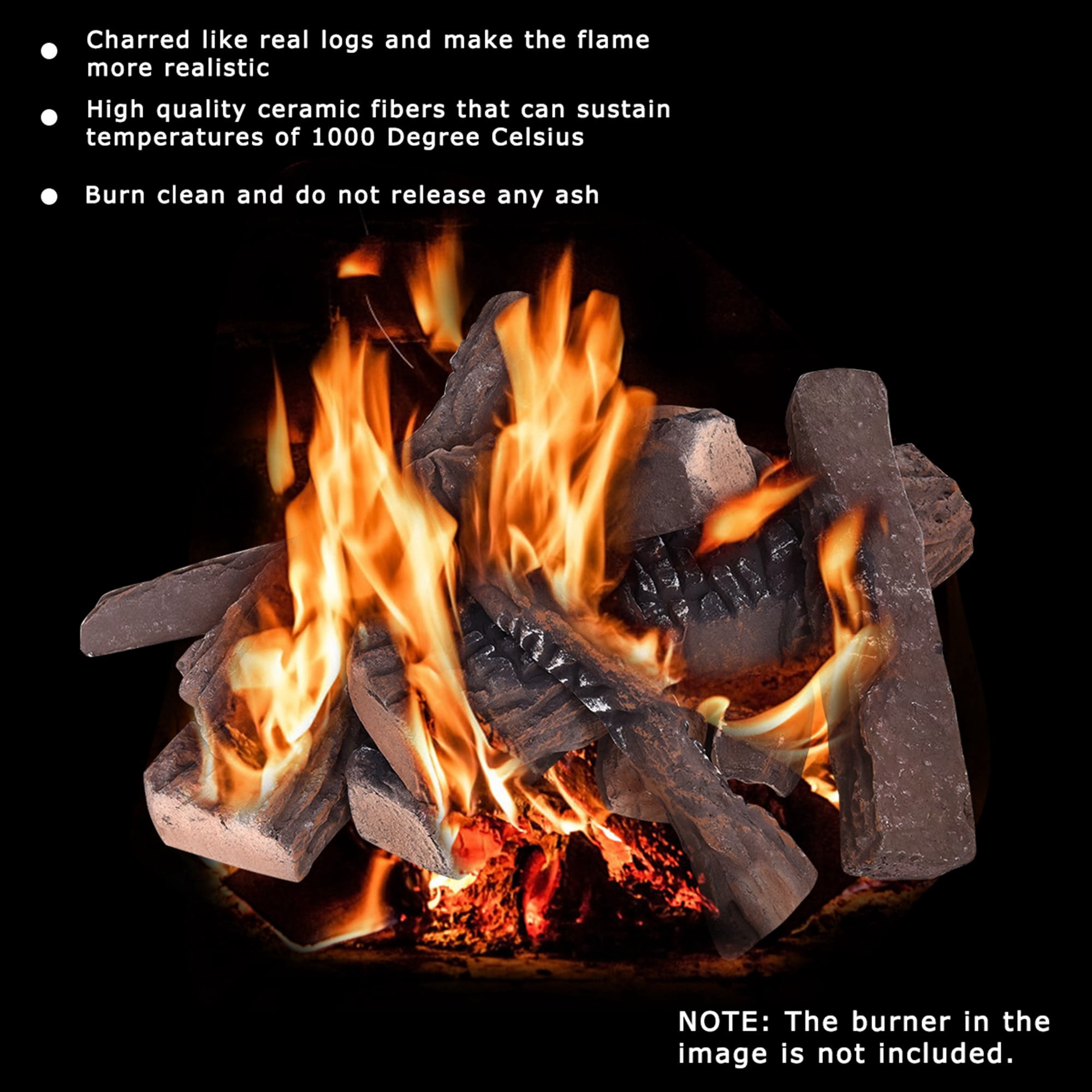 Costway 10PCS Ceramic Wood Logs Gas Fireplace Imitation Wood Propane Firepit  Logs | Walmart Canada