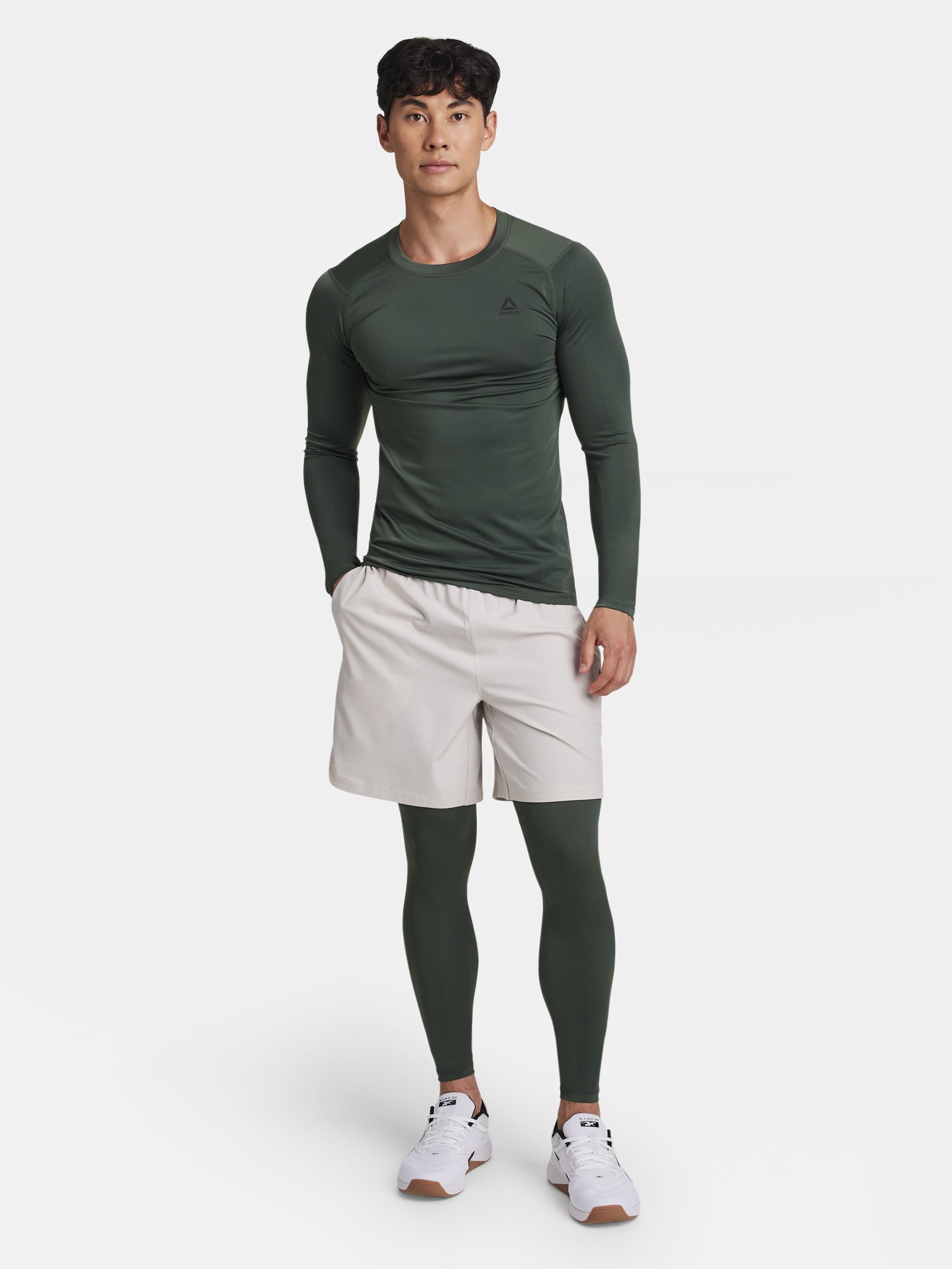 Reebok Men's and Big Men's Kinetic Compression Long Sleeve Top, Sizes XS-5XL