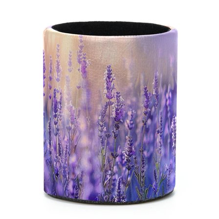 ERJLKXP Purple Lavender Flower Small Pen & Pencils Holder for Desk Organizer,Desktop Stationery Storage for Office Supplies, Pencils and Makeup Brush Holder