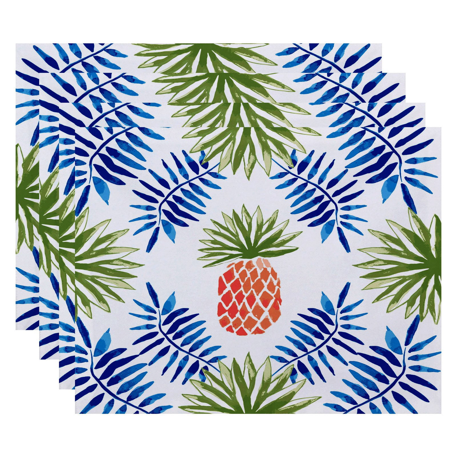 Simply Daisy 18" x 14" Pineapple and Spike Geometric Print Placemat (Set of 4)