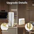 thumbnail image 6 of Paper Towel Holder Countertop, Stainless Steel Paper Towel Roll Holder and Paper Napkinholder Set, Standing Paper Towel Roll Holder Stand with Weighted Base Suction Cups (Gold), 6 of 6