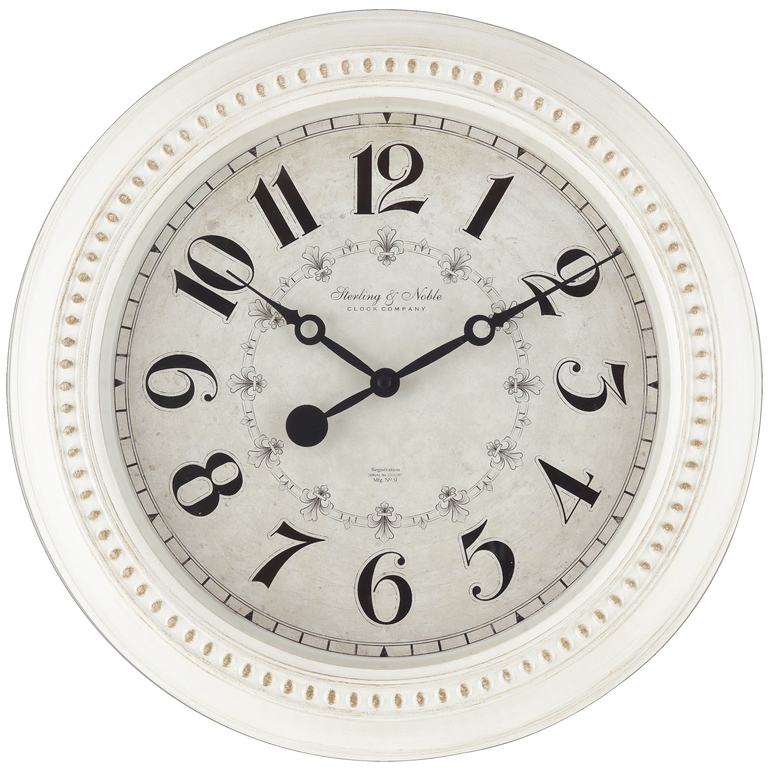 Iron in Distressed Bronze Finish with Fleur-De-Lis Accents Wall Clock 38 in 