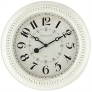 Mainstays Indoor 15.5" Round Antique White French Country Analog Traditional Wall Clock with Arabic Numbers