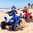 thumbnail image 4 of Costway 12V Quad 4 Wheeler Ride on Toy with Music, Light, USB Port, Wireless Connection Navy, 4 of 10