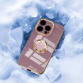 thumbnail image 5 of for iPhone 16 Pro Case, Built-in 360° Rotation Ring Holder Kickstand, Luxury Shiny Plating Edge Shockproof Electroplated Slim Protective Phone Cover for iPhone 16 Pro, Lightpurple, 5 of 6