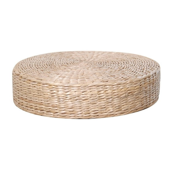 ¡Campaña con descuento!Cojín de paja para suelo, Tatami, PUF, almohada tejida para meditación, almohadilla de Yoga japonesa, habitación redonda Zen, tejido plano acolchado de adoración