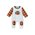 thumbnail image 1 of ZAXARRA Barboteuse Patchwork Citrouille d'Halloween pour Bébés Garçons, Combinaison à Manches Longues et Col Rond, 1 of 6