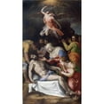 thumbnail image 2 of Francesco de' Rossi 12x18 Black Ornate Wood Framed Double Matted Museum Art Print Titled - Lamentation Over the Dead Christ (1539), 2 of 5