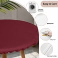 thumbnail image 3 of Pure Red Wine Round Tablecloth for 36-44 Inch Tables, Fitted Table Cover with Elastic Edge, Simple Solid Color Waterproof Outdoor Table Cloth Protector for Patio Garden Dinner Picnic, 3 of 9