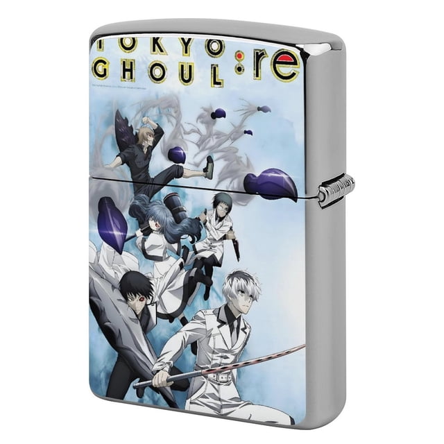 Tokyo Ghoul-theme Copper Metal Lighter Shell, Premium Replacement Refillable Lighter Case with Durable Metal Construction, Compatible with Zippo and Most Standard Lighter Models