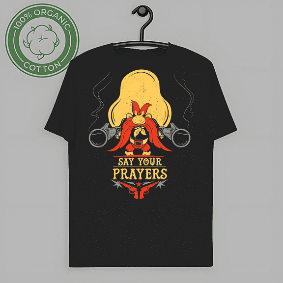 T Shirt Yosemite Sam Graphic T Shirt Retro Say Your Prayers Unisex Heavy Cotton Tee-TH58743