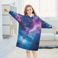 thumbnail image 5 of FORMRS Wearable Blanket Hoodie with Sleeves for Kids Cozy Flannel Sweatshirt, Galaxy Pattern, 5 of 7