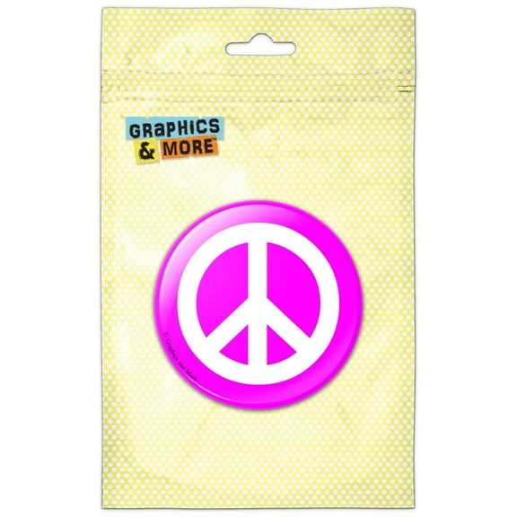 Peace Sign Symbol Pink Pinback Button Pin Badge