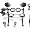 Donner DED-100 Electronic Drum Set, Eight Pieces Mesh Electric Drum Set with 195 Sounds for Beginner, Drum Sticks & Audio Cables Included