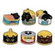 thumbnail image 1 of Set de broches con dibujos animados de gato negro con diseño de atún, 1 of 3