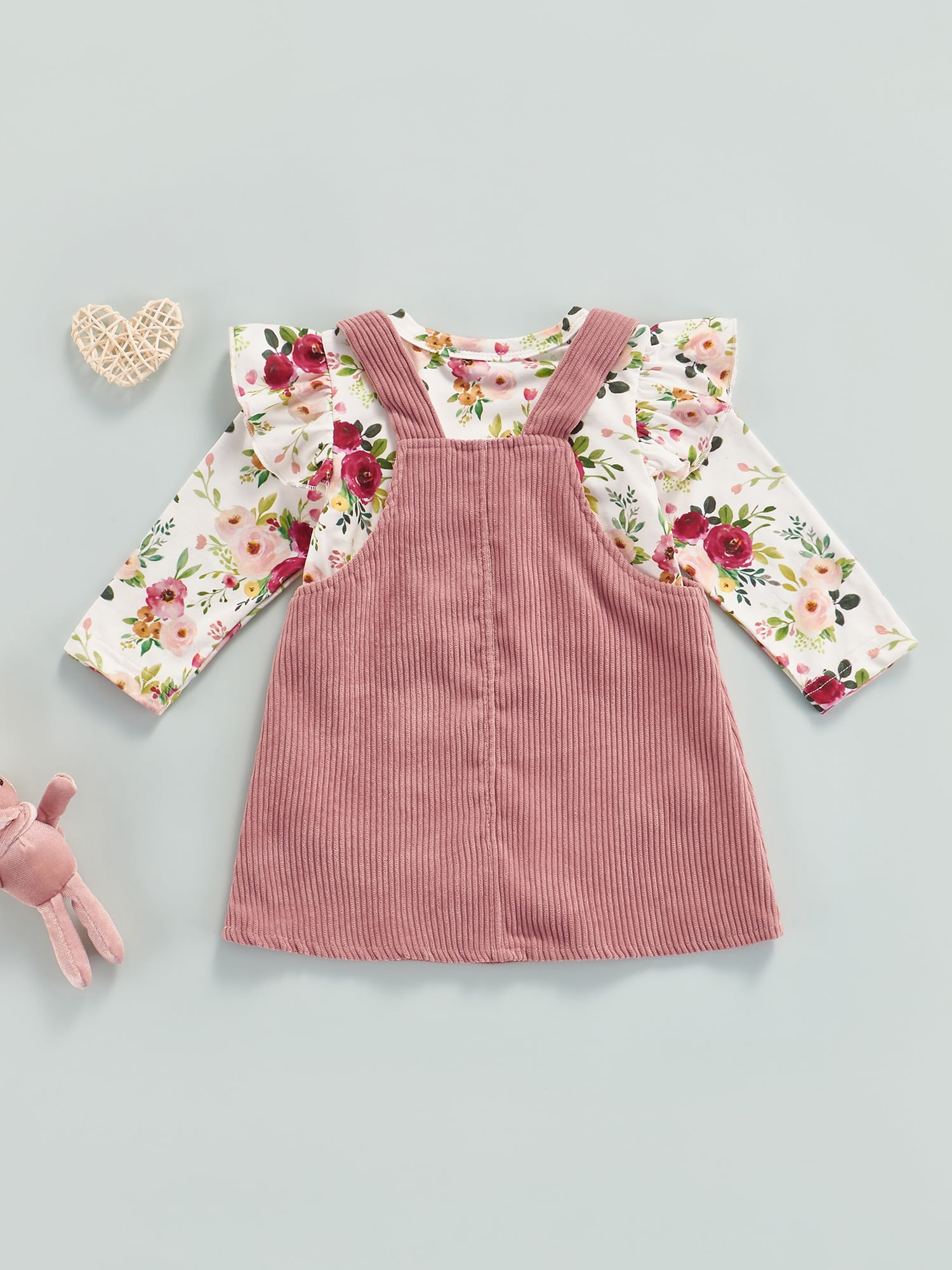 Baby pink overall dress sale