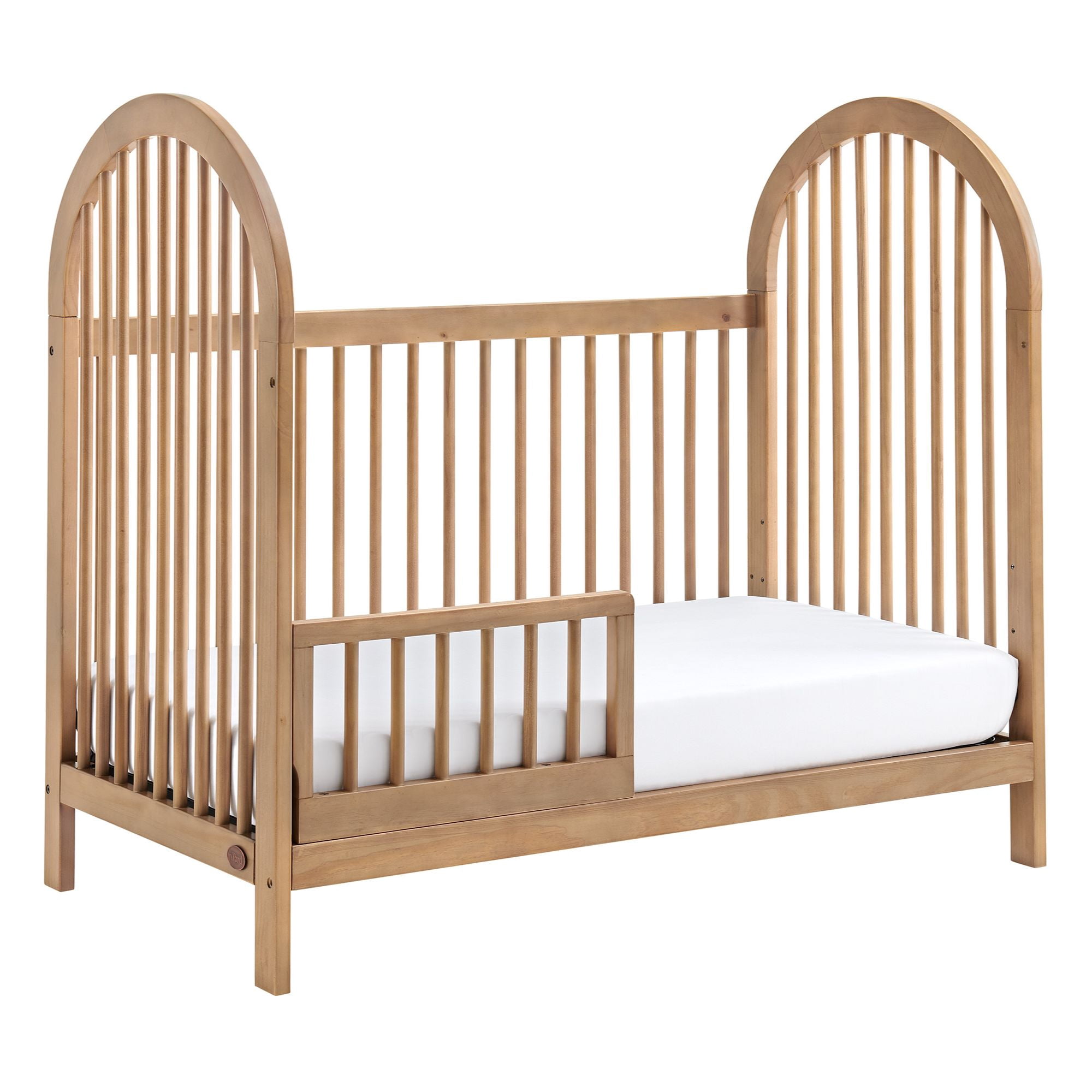 Soho Baby Everlee Island Crib Toddler Guardrail In Honey Wood