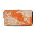 thumbnail image 2 of Qxltty Peach Lace Pattern on Orange Background Women's Leather Wallet Fashion Retro Multi Card Holder with Cell Phone Pocket Mothers Day Gifts, 2 of 6