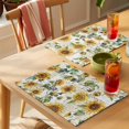 thumbnail image 4 of Placemat Set of 4 Sunflower Placemats for Dining Table Watercolor Floral Vintage Washable Table Mats for Kitchen and Party Decor Indoor & Outdoor Use, 4 of 8