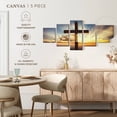 thumbnail image 4 of Elephant Stock Holy Cross Wall Art - Horizontal Multi Panel Canvas - Living Room Wall Decor - Religion And Spirituality Multi Panel - Blue And Yellow Decor - 29" x 12", 4 of 4