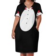 thumbnail image 3 of Penguin Tuxedo - Funny Halloween Costume - Halloween Shirt Loose Pocket Dress dress for woman bandage dress, 3 of 7