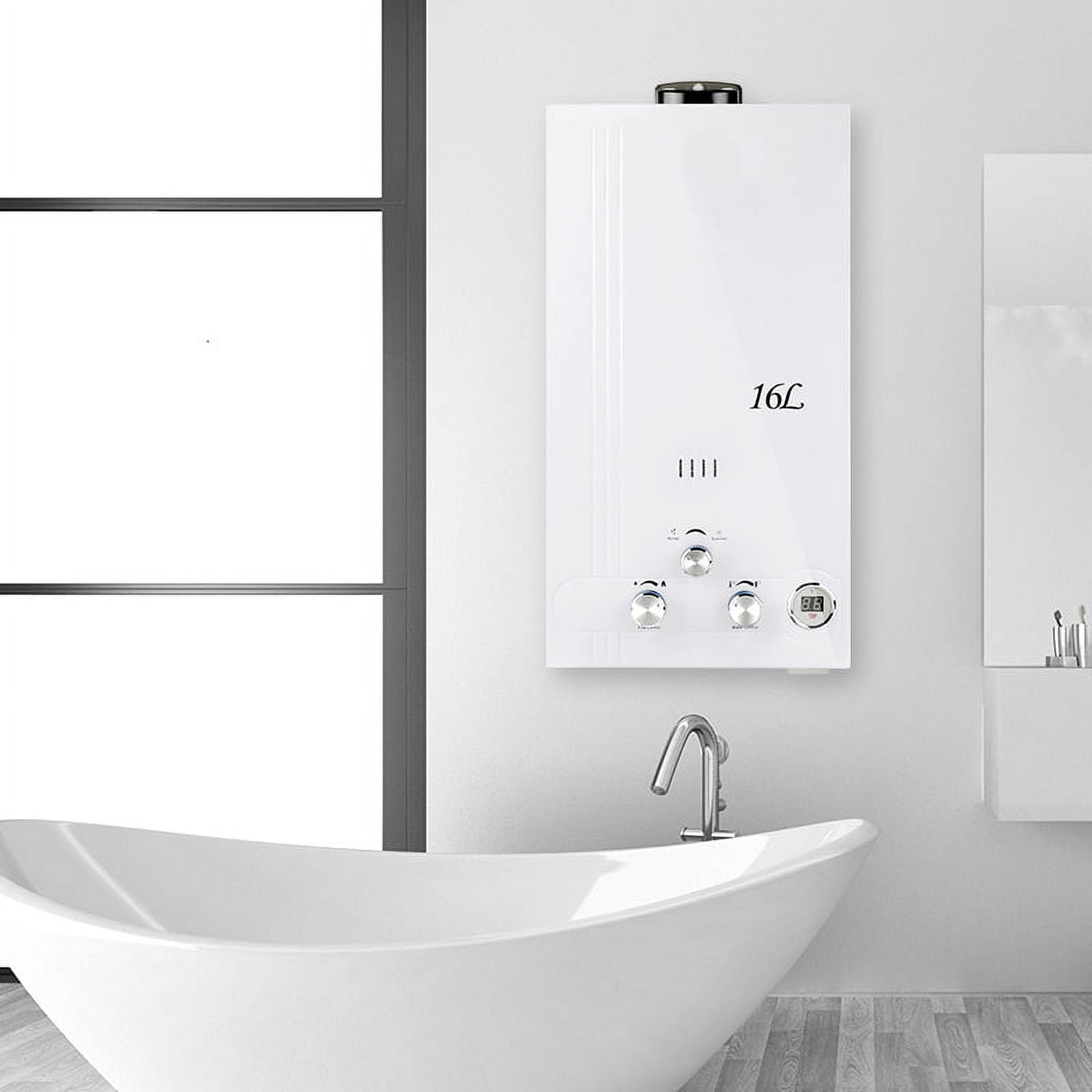 TCMT 16L Natural Gas Tankless Water Heater 4.2 GPM NG Instant Hot Boiler with Digital Display