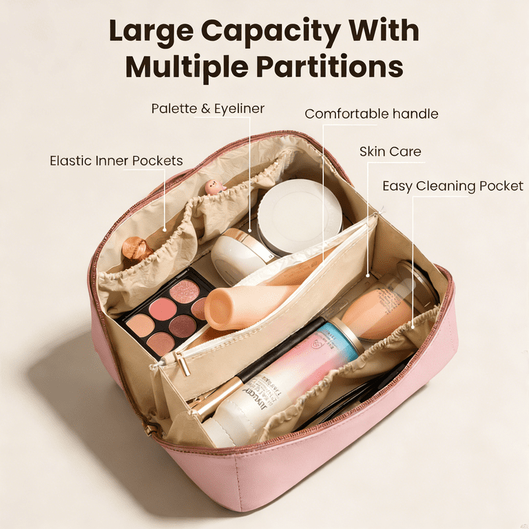 Waterproof Makeup Organizer with Divider photo 5