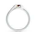 thumbnail image 2 of ANGARA Natural Calla Lily Two Stone Ruby Ring in 14K White & Yellow Gold for Women (Size-4mm) | July Birthstone Jewelry for Her, 2 of 10