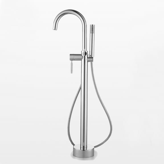 Ove Decors Athena Single-Handle Floor-Mounted Roman Tub Faucet with Hand Shower in Chrome