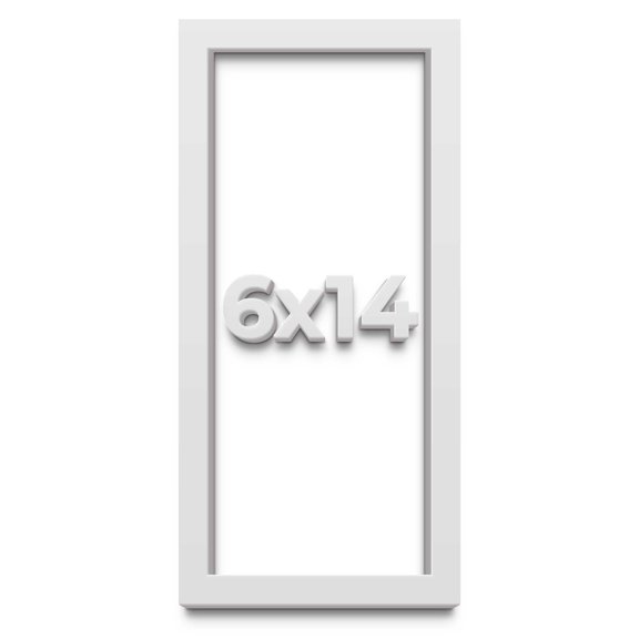 6x14 Shadow Box Frame White | 1 Inches Deep Real Wood Contemporary Shadowbox Display Frame | UV