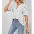 thumbnail image 2 of Womens Summer Tops, V Neck Ruffle Sleeve Blouses, Short Sleeve Casual Tops T-shirts, 2 of 4