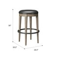 thumbnail image 4 of Artum Hill Morrison Pecan Brown 20" Tall Faux Leather Bar Stools with Metal Foot Rails (Pack of 2), 4 of 5