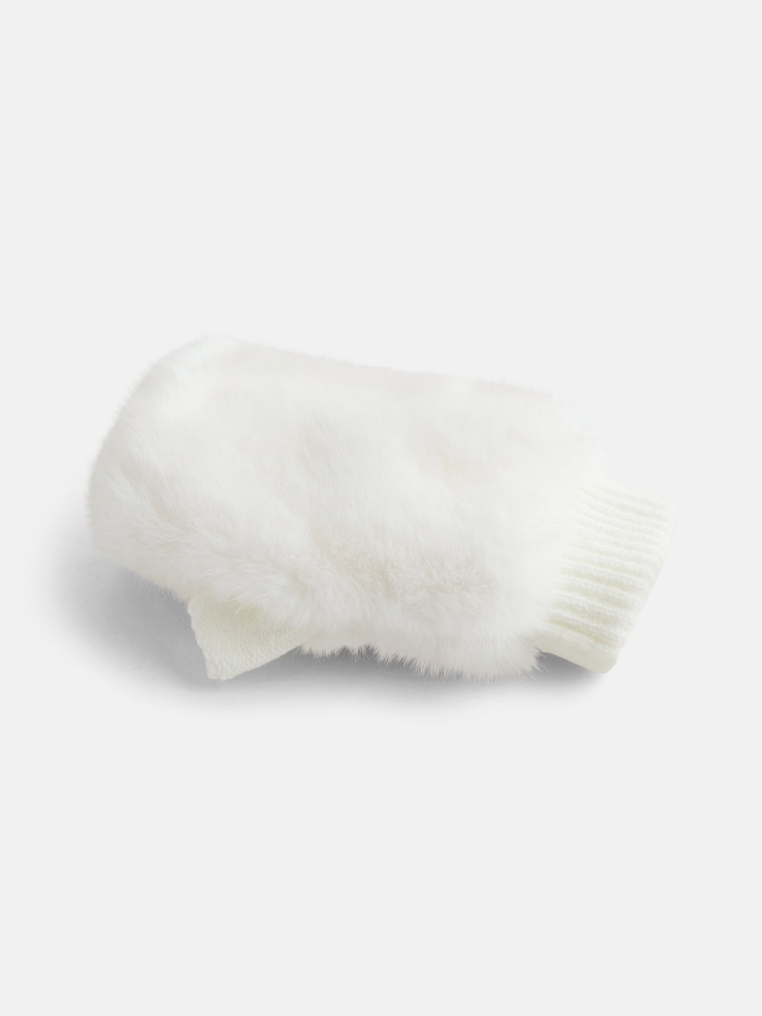 MNYC Women's Faux Fur Gloves, Ivory