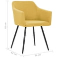 thumbnail image 4 of vidaXL Chaises de Salle à Manger 4 Pcs Tissu Jaune, 4 of 5