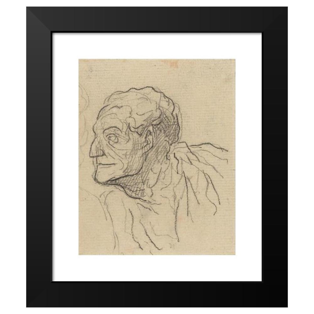 Honoré Daumier 20x24 Black Modern Framed Museum Art Print Titled - Study of a Man