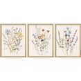 thumbnail image 2 of PixonSign Framed Canvas Print Wall Art Set - Multicolor Wildflowers Poster Art - Set of 3 Watercolor Nature Wilderness Floral Botanical Vintage Wall Décor for Living Room - 12"x16" Natural, 2 of 5
