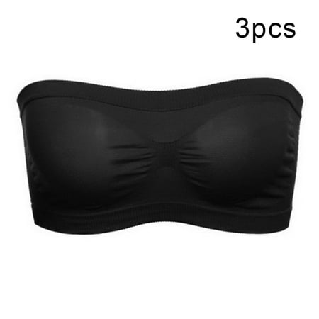 

Invisible Bandeau for Women Girls Strapless Bra with Hollow Back Wireless Seamless Padded Bralette All-Match One Size