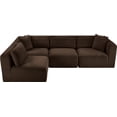 thumbnail image 6 of Meridian Furniture 4-Piece Brown Corduroy Performance Fabric Modular Sectional, 6 of 12