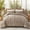Taupe, variant on 100% Cotton Queen Comforter Set,White Ruched Comforter Set 3 Pcs ,Luxury Boho Bedding Set,White Cinched Fluffy Comforter for Bedroom,3 Pcs Vintage Ruffle Bedding Aesthetic Room Decor for All Seasons