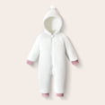 thumbnail image 2 of YDFCWXW Baby Girl Winter Hooded Jumpsuit Romper Baby Warm Snowsuit Clothes Set (White, 3-6 Months), 2 of 7