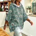 thumbnail image 5 of Women's Oversized 3/4 Sleeve Hoodie Hooded Pullover Sweatshirt Drop Shoulder Loose Fit Casual Y2K Fashion Tops, 5 of 6