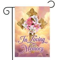 Briarwood Lane In Loving Memory Cross Bereavement Garden Flag