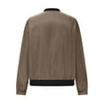 thumbnail image 7 of Htigea Womens Bomber Jacket Coat Casual Stand Collar Zip Up Lightweight Fall Fashion Jackets Outfits with Pockets Brown XL, 7 of 7