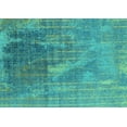 thumbnail image 1 of Ahgly Company Machine Washable Indoor Rectangle Oriental Turquoise Blue Industrial Area Rugs, 2' x 3', 1 of 4