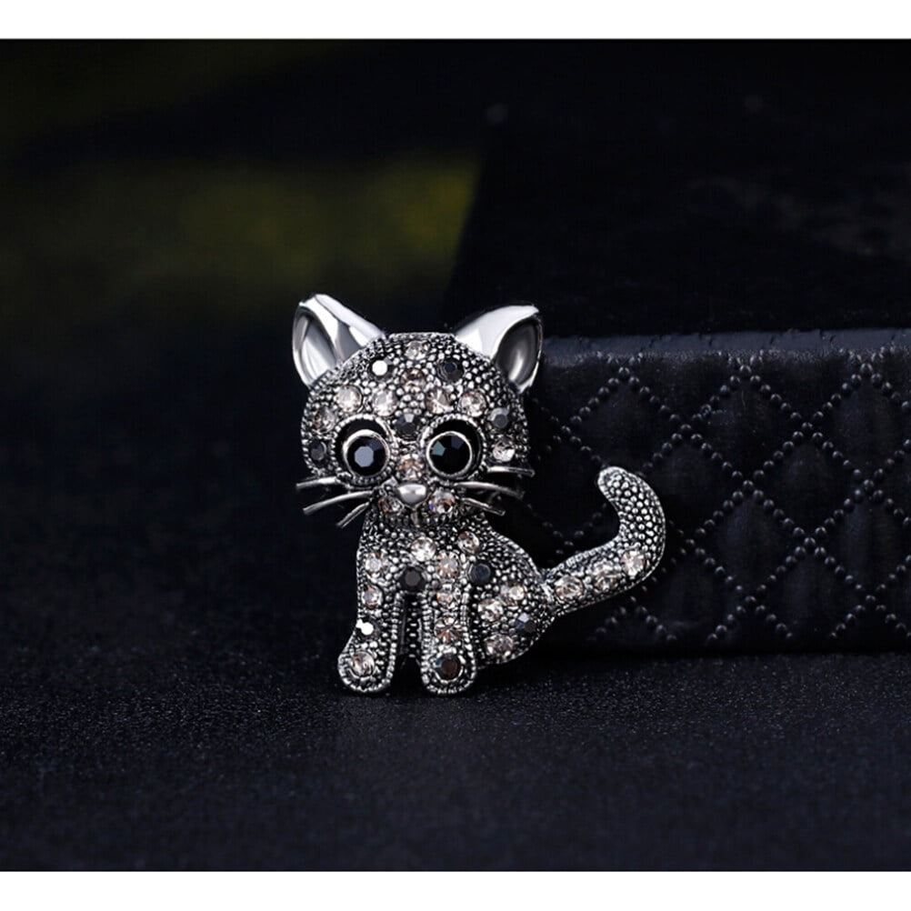 COHEALI Crystal Cat Brooch Pin - Rhinestone Cat Pin For Scarf, Dress, Women & Girls Accessory - View #3
