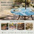 thumbnail image 6 of Round Outdoor Tablecloth with Umbrella Hole and Zipper, Gray Blue Starfish Tablecloth with Elastic Waterproof, Summer Coastal Nautical Ocean Classic Patio Table Covers for 45" - 54" Pool Tables, 6 of 9