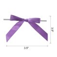 thumbnail image 2 of Unique Bargains 50Pcs Mini Ribbon Bow 3.5' Twist Tie Mini Fabric Satin Ribbon Flower Bows Craft DIY Sewing Wedding Bows Purple, 2 of 5